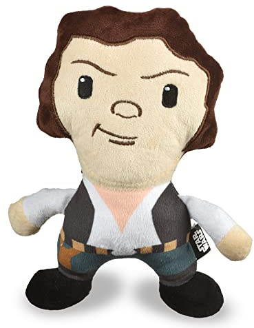 Star Wars 9 Han Solo Plush Squeaker Toy | 9” Han Solo Plush Squeaker Pet Toy | Star Wars Toy for Dogs Han Solo Stuffed Animal 6 inch | Dog Chew Toy 9 Inch