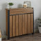DuraTherm® Radiator Cover Black & Wood Plywood Cabinet Vertical Slat Storage Drawers & Shelf, Radiator Cabinets for Office Hallway Living Room Bedroom, Small (H: 88.5cm / W: 93cm / D: 19cm)