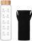 RNCKUUE 1 Liter Glasflasche, 1l Glas Trinkglasche, Wasserflasche Glas mit Neoprenhülle, Bambusdeckel, Flaschenbürste