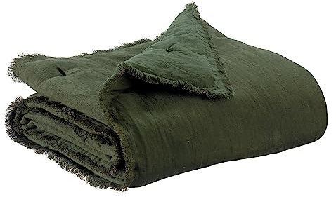 Vivaraise Einfarbige Decke Laly olivgrün 135 x 200 cm