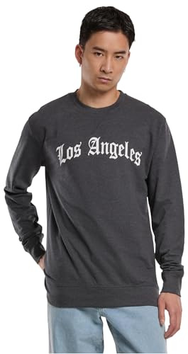 Mister Tee Herren Sweatshirt Los Angeles Wording Crewneck Charcoal S