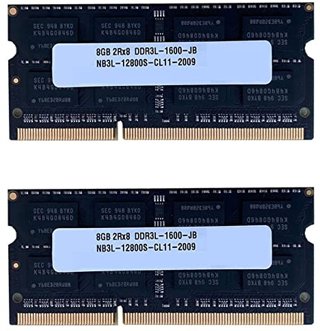 Fegtrty Lot de 2 mémoires RAM DDR3 8 Go pour ordinateur portable 1600 MHz PC3-12800 1,35 V 204 broches SODIMM Support Dual Channel pour ordinateur portable AMD