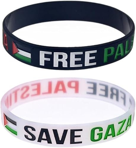 AirbRn Lot de 10 bracelets en silicone avec drapeau de la Palestine, Save Gaza Palestine, I Stand with Palestine Bracelet Rubber Wristbands Freedom Palestiniens Bracelets Support Palestine Bracelets,
