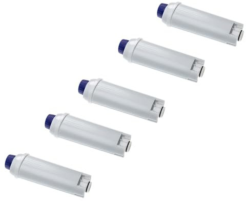 vhbw 5x Filtro de agua reemplaza DeLonghi DLS C002, SER3017 para máquina de café automática, cafetera exprés - blanco/azul