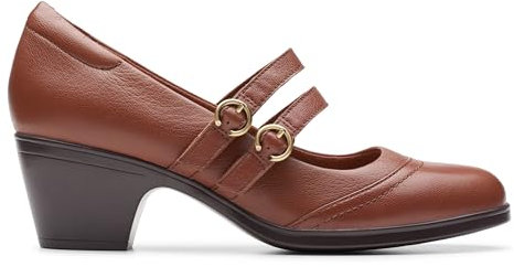 Clarks Women's Emily2 Jane Pump, Tan Leather, 7 UK
