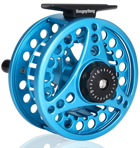 Sougayilang Fliegenfischrolle, Aluminium-Druckguss-Fliegenrolle, 5/6, 7/8, Gewicht Salzwasser, Blau #5, YZL-Blue-#5-US