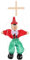 HEMOTON Burattino a filo in legno, giocattolo interattivo per bambini, spettacolo di marionette, artigianato fatto a mano, decorazione e collezione, 24 cm