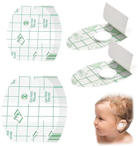 Lot de 60 cache-oreilles étanches transparents pour bébé - Autocollants jetables - Autocollants ultra fins pour enfants - Pour la douche, la natation, le bain - Protection auditive jetable