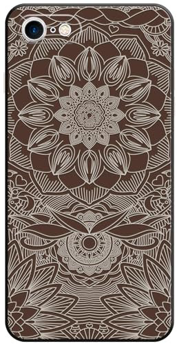 Berkin Arts Compatible with iPhone 7/8/iPhone SE (2020)/ SE (2022) Case TPU Material Cover Brown Mandala Flower Refined and Elegant Floral Elements Detailed Precision Unique Artistic Atmosphere
