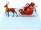 Koboko Pop Up Karte Weihnachten, 3D Weihnachtskarte, Weihnachtskarten mit Umschlag Set, Nikolaus mit Schlitten und Rentieren Karten, Geeignet für Weihnachten, Partythemen, Geburtstage