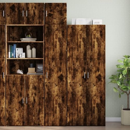 Brokky Hochschrank HochschräNke Highboard Hochschrank Badezimmer Schmal Räuchereiche 40x42,5x225 cm Holzwerkstoff - 3281284