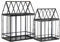 Mini-serres - Set de 2 pièces en métal et Verre, Couleur Noire