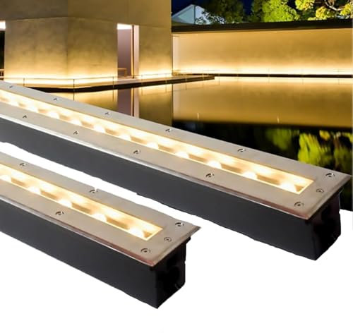 Lampe Jardin Enterré - Spot Encastrable LED Exterieur, AC85-265V Lèche-mur D'escalier LED Encastré Extérieur, Projecteur LED Étanche IP65, Pour Jardin, Pelouse, L'étang Lumières D'éclairage(Yellow,9W)