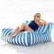 Bequemer Pool Schwimmender Sitzsack Stuhl Erwachsene Größe Wasser Lounge Stuhl für Schwimmbad Wiederverwendbare Outdoor Streifen Sitzsack Pouf Cover Entspannen Sie sich stilvoll auf dem Wasser