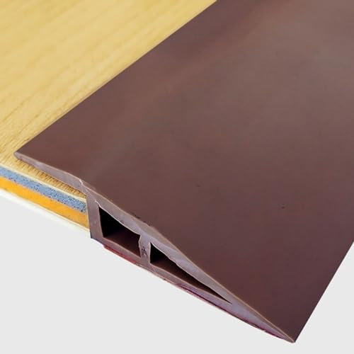 Bande De Transition De Sol en PVC Autocollante, Barre De Transition Arquée - Cachez Le Fil, Couvre-Joint De Sol en Bois pour Sol en Vinyle Carrelage Sol Stratifié (Couleur :