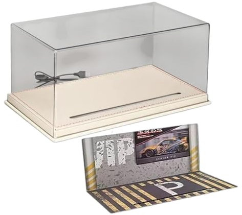 JISADER 1:24 Modellauto Vitrine mit Parkplatzszene, Tischdisplay für Sammler, Weiß