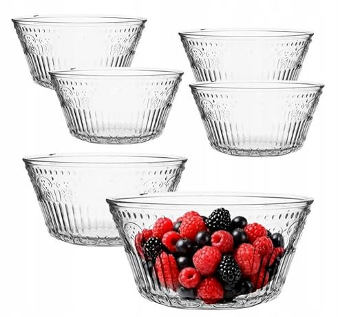 Altom Design Glasschalen Karen Servierschale Müslischale Schälchen aus Glas Tischdeko 400ml 13cm 6pcs