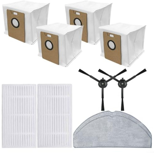 Puupaa Piezas de repuesto para aspiradora Robot Tapo RV30 Max, RV30 Max Plus, RV20 Max, RV20 Max Plus, accesorios 2 cepillos laterales, 2 paños de fregona, 2 bolsas de polvo, 2 filtros