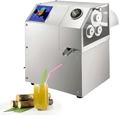 ZOLPINL Extracteur de jus de Canne à Sucre à 3 Rouleaux, Presse-Agrumes en Acier Inoxydable 50 kg/h pour Restaurant, Snack, Bar, pâtisserie