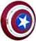NEOARY Captain Medieval America Schild 55,9 cm Baustahl Kapitän Mittelalter runder Schild Ledergriff Wanddekoration Schild Rostfreies Metall Geschenk Artikel