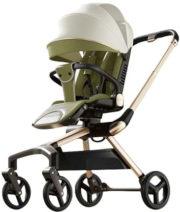 XUNJIE Für Kinderwagen, Für Kinder Von Der Geburt Bis Zu 6 Jahren, Einfach Und Kompakt Zusammenklappbar, Großer Einkaufskorb, Leicht, Stilvoll Und Praktisch (Matcha Green)