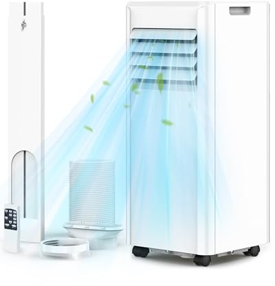Mobile Klimaanlage 7000 BTU (2,1 kW) | 4-in-1 Klimagerät mit Abluftschlauch | Kühlen, Entfeuchten, Ventilieren, Schlafen & Timer | Für kleinere Räume, Büro – Energieeffizienzklasse A