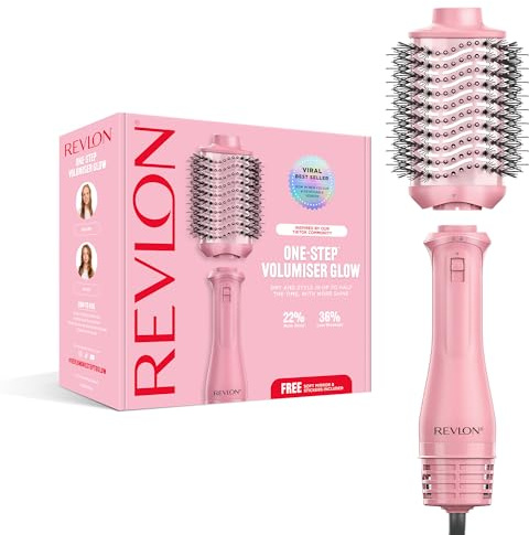 REVLON One Step™ Volumiser Glow RVDR5375 - for All Hair Types | Viral* Oval Brush for Volumised Blow Dry Results, Tourmaline Ionic Ceramic for More Shine* & Less Breakage*
