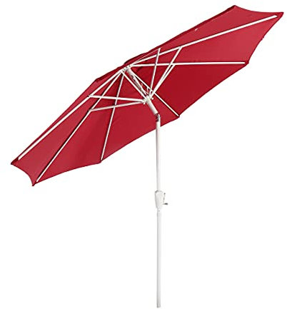 Mendler Sonnenschirm N19, Gartenschirm, Ø 3m neigbar Polyester/Alu 5kg - rot