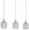 EGLO Pendelleuchte Bonares 1, 3 flammige Hängelampe, Elegant, Hängeleuchte aus Stahl und Kristall in Chrom, Klar, Esstischlampe, Wohnzimmerlampe hängend mit E27 Fassung