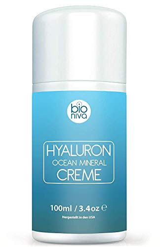 Bioniva Hyaluronsäure-Feuchtigkeitscreme für das Gesicht Meeresmineralien Jojobaöl Centella Anti-Aging Gesichtscreme hydratisiert strafft belebt Haut Natürliche organische Dekolleté Pflege 100ml