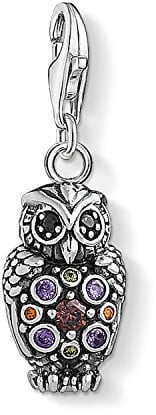 Thomas Sabo Damen Charm-Anhänger Funkelnde Eule 925 Sterling Silber 1479-643-7