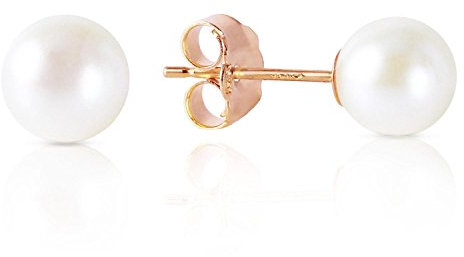 Crystalline Azuria Donna 18ct Placcato Oro Rosa Orecchini a Lobo con Perle simulate Bianche