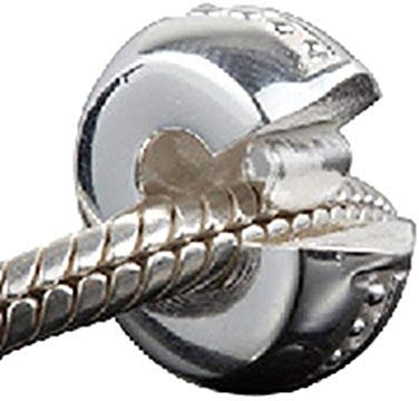 Charm-Stopperperle, rund, zum Klammern, 925er-Sterlingsilber, für Pandora-Charm-Armbänder