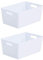 Wham Bam 4.02 Ice White Plastic Studio Storage Baskets Office Home & Kitchen Tidy Organiser 25.5 x 17 x 11cm (2 Baskets)