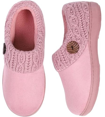 EverFoams Women's Microsuede Slippers Memory Foam 7/8 UK Pink