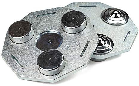 ENGOLIT EngoRoller (2 Stück) - Transport-Rollbrett aus Metall für Gondelregale & Kühlmöbel (bis 750 kg je Stellfuß/Roller)