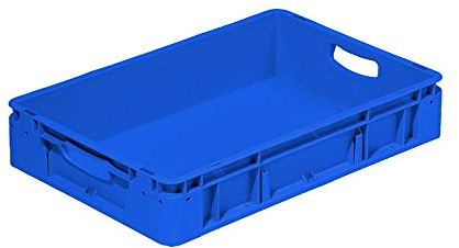 Eurobehälter 600x400x120 mm (LxBxH) | stapelbar | Wände und Boden geschlossen | Mit Handgriff | 20 Liter | aus PP-C | Premium-Qualität Made in Germany Farbe blau