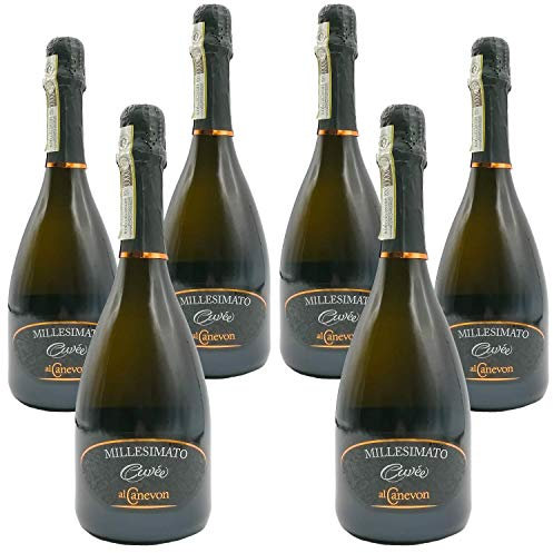 Prosecco Millesimato Valdobbiadene 6 Bottiglie Da 750 Ml – Prosecco Superiore DOCG Cuvée 2021 – Vendemmia A Mano – Al Canevon