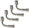 QitinDasen 4Pcs Professionell Reifen Ventilverlängerung Adapter Set, 90 Grad Vernickeltes Kupfer Reifenventil Verlängerung Schrader Ventil Adapter, für Fahrrad, Motorrad, Auto (Silber)