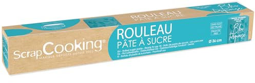 ScrapCooking - Rouleau de Pâte à Sucre Bleue - Prêt à l’Emploi - Sans Huile de Palme - Diamètre 36 cm - Pour Gâteaux, Pâtisseries, Desserts - Bleu Turquoise - 430 g - 7275