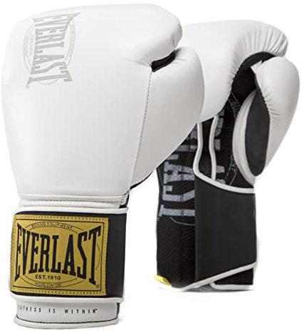 Everlast Unisex- Erwachsene Boxhandschuhe 1910 Classic Trainingshandschuhe, Weiß, 14oz