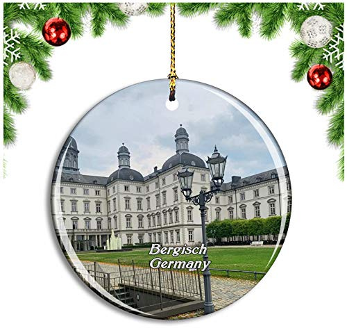 Weekino Bergisch Gladbach Schloss Deutschland Christbaumkugel Hängender Weihnachtsbaum Anhänger Dekor Travel Souvenir Collection Porzellan 2,85 Zoll