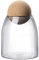 JIAHG Glass Jars Ball Cork Jar Airtight Kitchen Canisters with Bamboo Lids High Borosilicate Cylinder Food Storage Jar Clear Glass Bottles for Tea Coffee Beans Dried Fruits