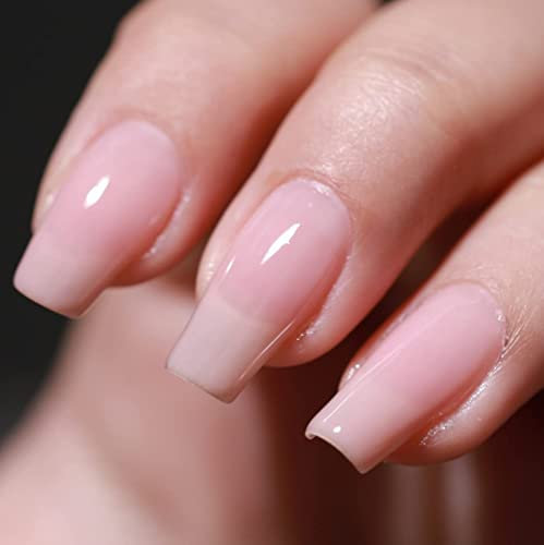 FZANEST Rose Pink Gel Nail Polish 15ml,Jelly Sheer Natural Nude Pink Gel Polish Base Color Varnish Nail Art Manicure Soak Off LED UV #330