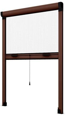 Zanzariera a Rullo Riducibile Verticale fai da te in kit Vari Colori e Misure disponibili (160 x 160, Marrone)