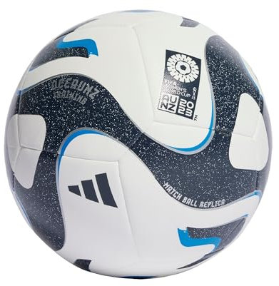 adidas Unisex-Adult Womens World Cup Training Ball, White/Collegiate Navy/Bright Blue/Silver Metallic, 4