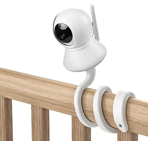HOLACA Babyphone Halterung kompatibel mit BURNNOVE SM35PTZ und den meisten Anderen Babyphones, Halter zur Befestigung an Gitterbettregalen oder Möbeln (weiß)
