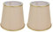 Wallfire 2 Stück Kleine Lampenschirme, Nordic Modern Fabric Beige Golden Edge Lampenschirm Tischlampe Abdeckung Kronleuchter Lampenschirm Ersatz für E14 Tisch Kronleuchter Wandleuchte