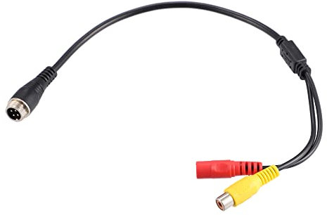 X AUTOHAUX Auto Cinch Kabel 33.5cm M12 4 Stifte Stecker auf RCA AV Stecker DC Busche für Auto Kamera