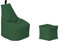Momiralland Classic Sitzsack XL - XXL mit Hocker Sitzkissen BodenKissen Sessel In- & Outdoor geeignet Gaming Sitzsack für Erwachsene und Kinder… (Dunkelgrün, XXL - Durchmesser 78 cm)